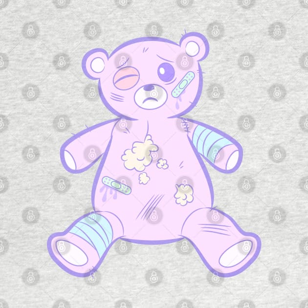 Pastel Goth Sad Bear by AtomicBullfrog